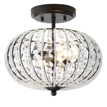 Catalina 11.7" Metal /Acrylic LED Semi Flush Mount - JONATHAN Y